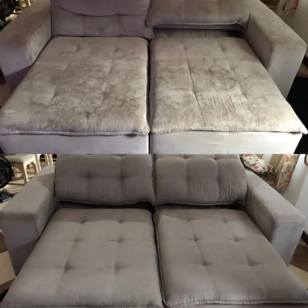 Velvet sofa restored